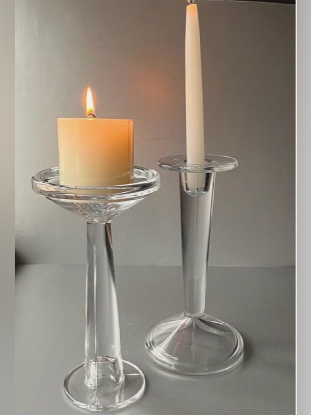 MIKASA Valcourt 10"h Lead Crystal Candlesticks Pair - 2 Candle Holders